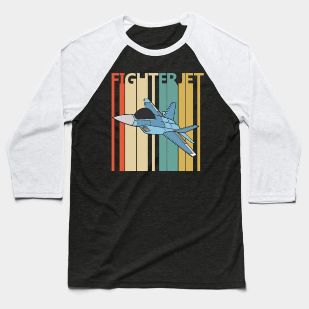 Vintage Military Fighter Jet Baseball T-Shirt by GWENT